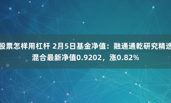 股票怎样用杠杆 2月5日基金净值：融通通乾研究精选混合最新净值0.9202，涨0.82%