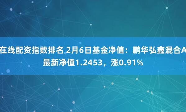 在线配资指数排名 2月6日基金净值：鹏华弘鑫混合A最新净值1.2453，涨0.91%